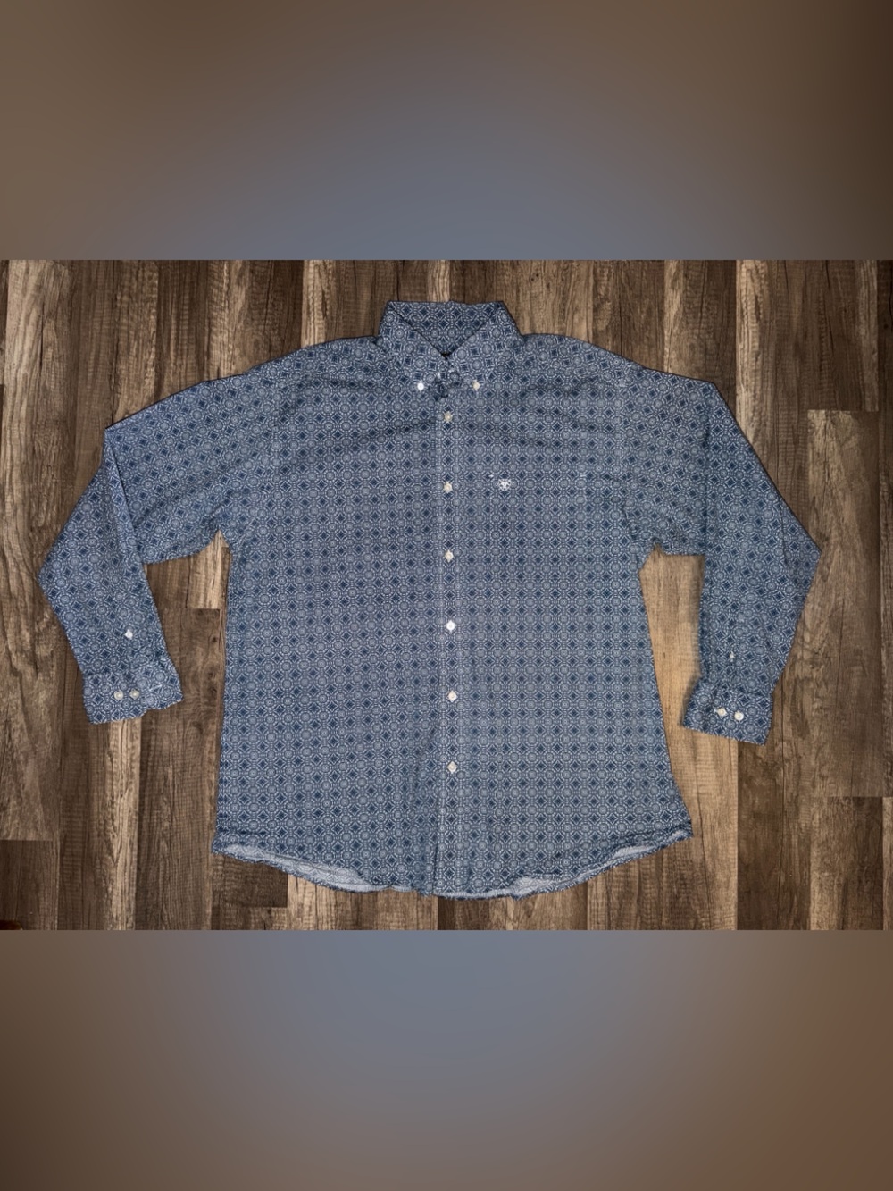 Ariat Men's Long-Sleeve Button-Down Western Shirt Geometric Mosaic- Size XL- EUC